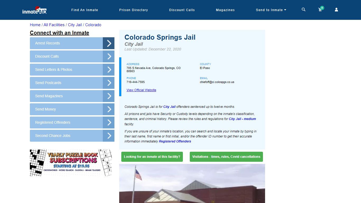 Colorado Springs Jail | Inmate Locator