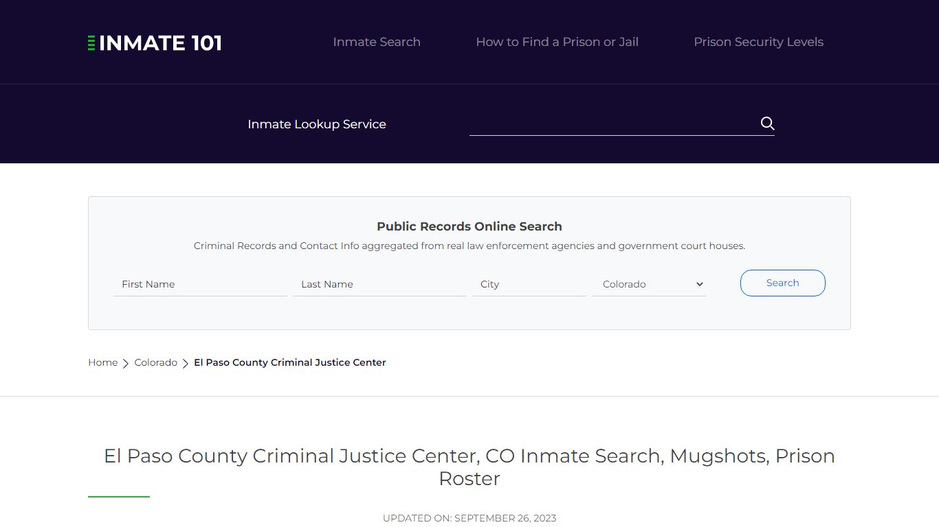 El Paso County Criminal Justice Center, CO Inmate Search, Mugshots ...